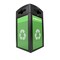Alpine Industries 40 Gal. Steel Green All-Weather Outdoor Recycling Bin Trash Can with Recycle Circular Dome Lid ALP471-40-GS-M - alternate 10